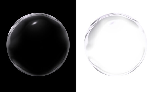 Transparent soap bubble overlay showcasing reflections and light refraction