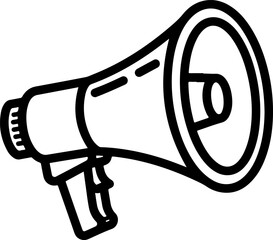 A 3d vector illustration of a megaphone icon isolated on white background for loud announcement speech and public communication message using an audio loudspeaker bullhorn to get attention