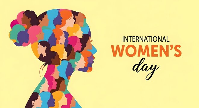 International womens day celebration with colorful silhouette