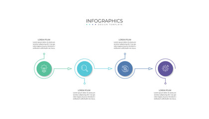 Business infographic template. 4 Step timeline journey. Process diagram, 4 options, Infograph elements vector illustration.