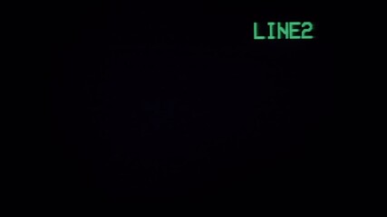 Vintage Green Text on Black Screen - Retro Computer Display with LINE2 Message. - Powered by Adobe