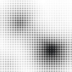 Abstract halftone background with random black dots forming an uneven, scattered pattern