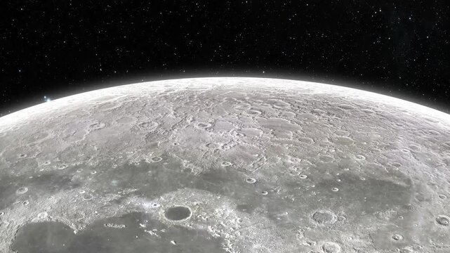 3d Realistic Mercury Planet and Moon with Distant Star in Space