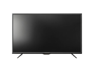 A sleek, modern flat-screen television with a black screen, ideal for home entertainment. Its design is minimalist and elegant.  Isolated Transparent Background, PNG