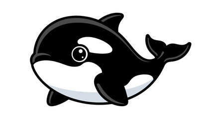 Obraz premium Small Icon of a Cute Baby Orca Whale