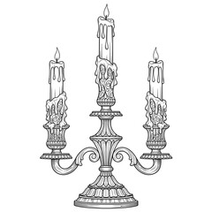 Fototapeta premium Large Triple Candelabra with Taper Candles