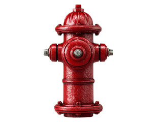 A vibrant red fire hydrant stands, ready to serve in case of emergency. Isolated Transparent Background, PNG