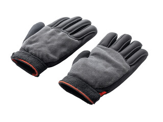 A pair of high-quality work gloves laid out on a surface. These gloves appear sturdy and are designed for protection Isolated Transparent Background, PNG