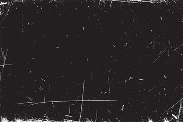 Fototapeta premium Abstract Black Grunge Texture with White Scratches and Dust Overlay
