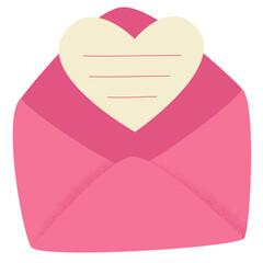 pink heart in the envelope