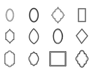 organic frame hand drawn decorative silhouette set