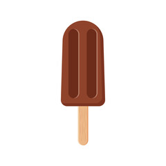 Chocolate Popsicle flat vector illustration isolated on clean white background