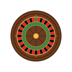 Casino roulette flat vector illustration isolated on clean white background design