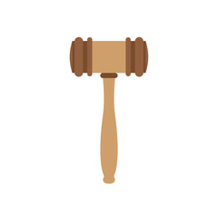 Court judge gavel flat vector icon design isolated on white background