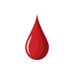 Drop of blood flat vector design isolated on a white background