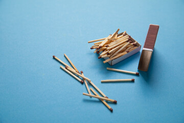 Match on the blue background.