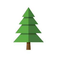 Minimal pine tree flat vector icon illustration isolated on white background