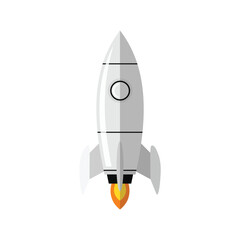 Minimal rocket icon flat vector illustration isolated on white background