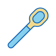 Stylized spoon illustration with soft pastel colors and bold outlines, on black