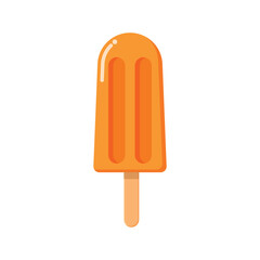 Refreshing orange popsicle flat vector design isolated on white background