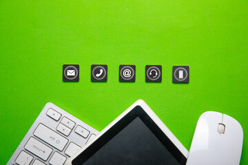 Contact symbols. Social Media. Internet