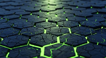 Abstract hexagonal pattern with glowing edges