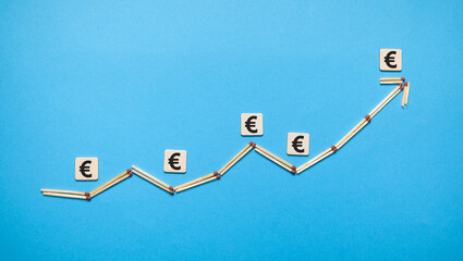 Concept of Growth Euro. Business. Finance