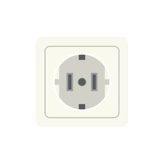 Wall electrical power outlet flat vector illustration isolated on white background