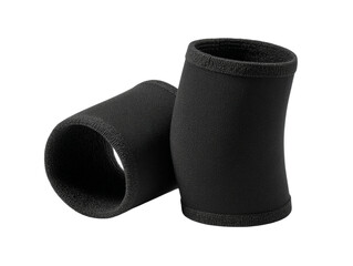 A pair of black elbow braces for injury protection Isolated Transparent Background, PNG