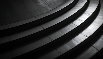 Obraz premium Abstract Black and White Curved Lines - A Minimalist Architectural Detail.