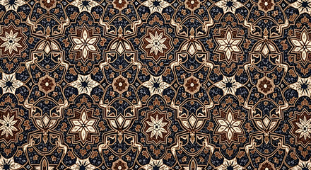 Intricate Batik Fabric Pattern Photography, Traditional Indonesian Textile Design, Decorative Textile Background for Fashion and Interior Decor