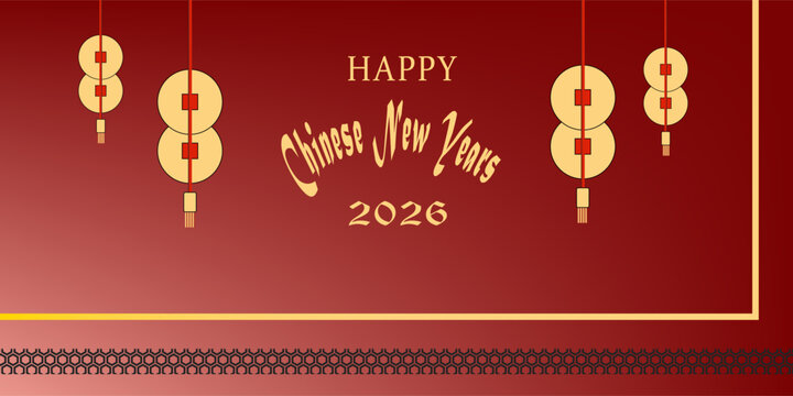 Happy Chinese New Year 2026 greeting card template. Chinese horse gold zodiac Translation Happy new year, Hourse. bussines, poster