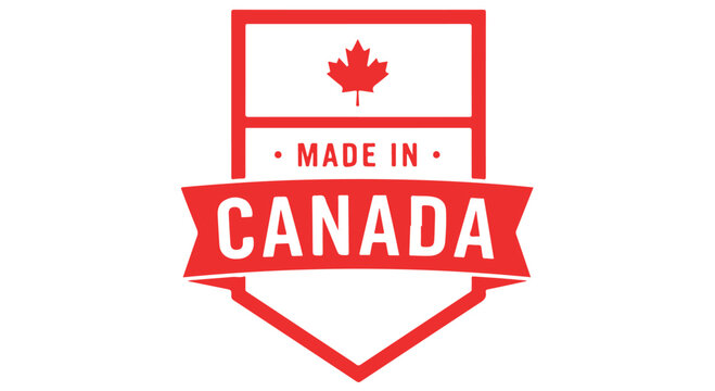A red and white Made in Canada logo on a clean Transparent Background