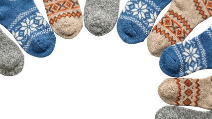 Cozy Wool Socks with Nordic Patterns, Warm Winter Footwear