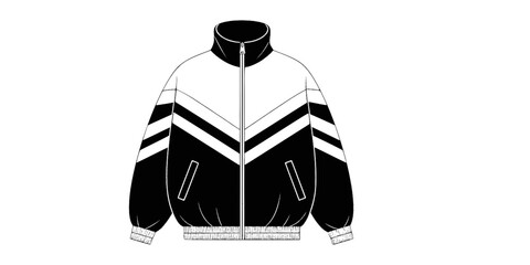 Retro Sportif Track Jacket 80s Style Silhouette © T-Shop