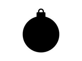 Fototapeta premium A festive round Christmas bauble ornament silhouette vector illustration for holiday decorations. This seasonal celebration icon is isolated on transparent background.