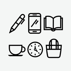Small black and white vector education icons 11.eps