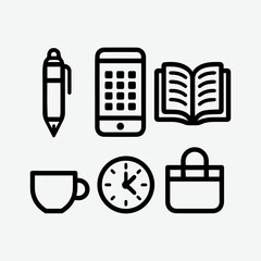 Small black and white vector education icons 9.eps