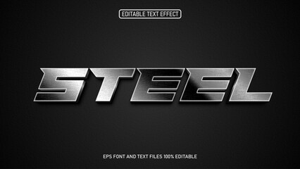 Steel 3D style editable text effect