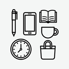 Small black and white vector education icons 12.eps