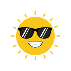 Smiling Sun Emoji Wearing Cool Sunglasses Icon