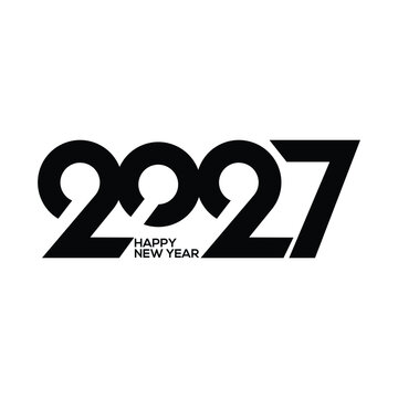 2027, Happy New Year 2027, 2027 Logo Design template with typography logo 2027 for celebration and season decoration. Minimalist trendy