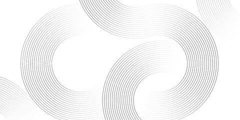 White geometric abstract background overlapping layers on bright space with line effect decoration. Circle style concept modern graphic design element for banner, flyer, card © Muzamil