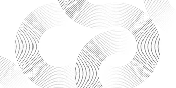 White geometric abstract background overlapping layers on bright space with line effect decoration. Circle style concept modern graphic design element for banner, flyer, card