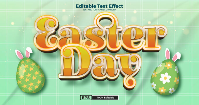 Easter Day editable text effect in new modern trend style
