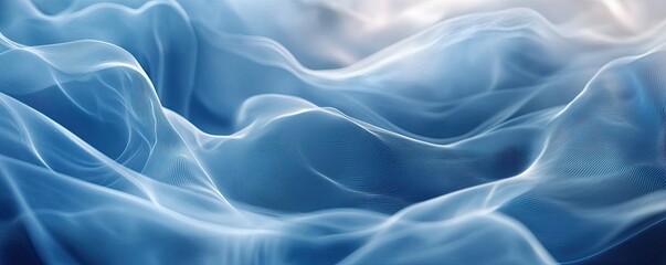 Obraz premium An abstract image of flowing water with light reflections, creating a mesmerizing pattern of blues and whites that evoke tranquility