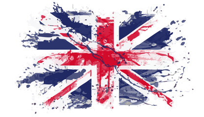Union Jack, Great Britain UK flag Grunge splash texture emblem logo icon print for t-shirt