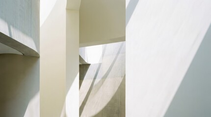 Abstract architectural composition showcasing geometric lines and soft light in modern interior design space