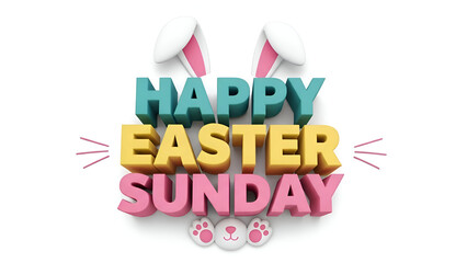 Happy easter sunday bunny greeting