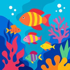 Colorful fish in a vibrant reef © rayhanbd.net